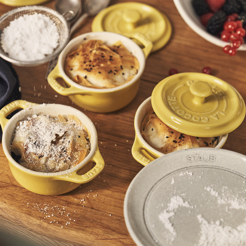 Staub Ceramic 3-Piece Mini Round Cocotte Set - Citron & Reviews
